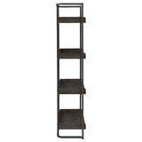 Ember 4-Shelf Bookcase Dark Oak And Sandy Black