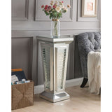 Nysa Mirrored & Faux Crystals Pedestal Stand