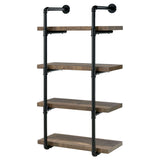 Elmcrest 24-Inch Wall Shelf Black And Rustic Oak