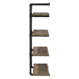 Elmcrest 24-Inch Wall Shelf Black And Rustic Oak