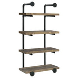 Elmcrest 24-Inch Wall Shelf Black And Rustic Oak