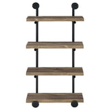 Elmcrest 24-Inch Wall Shelf Black And Rustic Oak