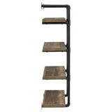 Elmcrest 24-Inch Wall Shelf Black And Rustic Oak