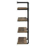 Elmcrest 24-Inch Wall Shelf Black And Rustic Oak