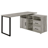 Hertford L-Shape Office Desk With Storage Grey Driftwood