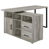 Hertford L-Shape Office Desk With Storage Grey Driftwood