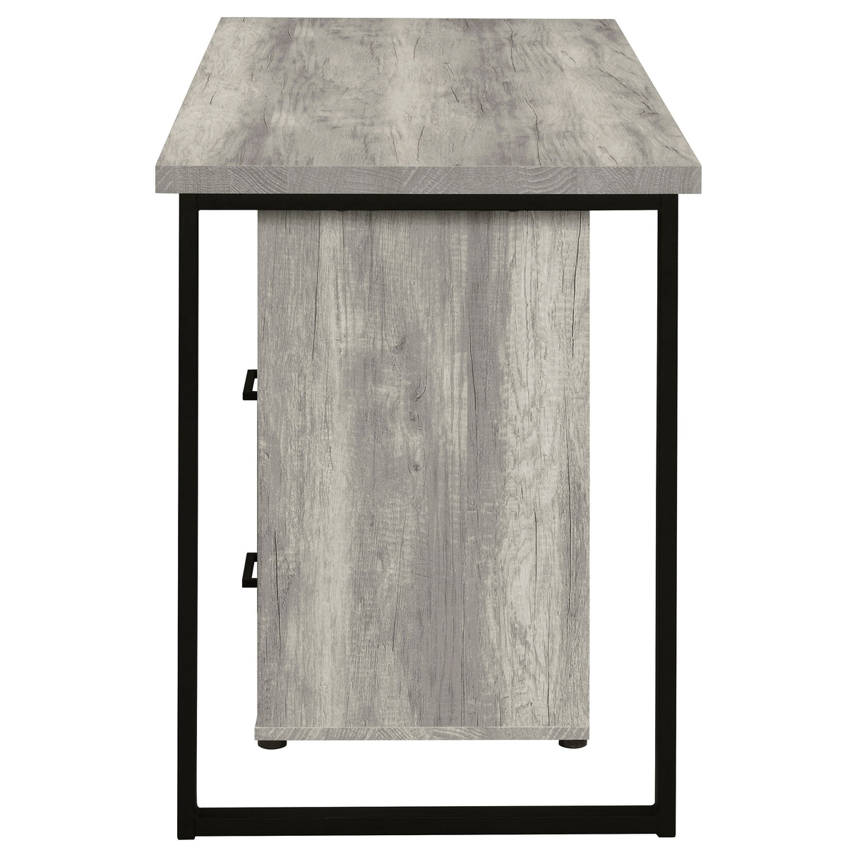 Hertford L-Shape Office Desk With Storage Grey Driftwood