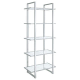 Hartford Glass Shelf Bookcase Chrome