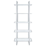 Hartford Glass Shelf Bookcase Chrome