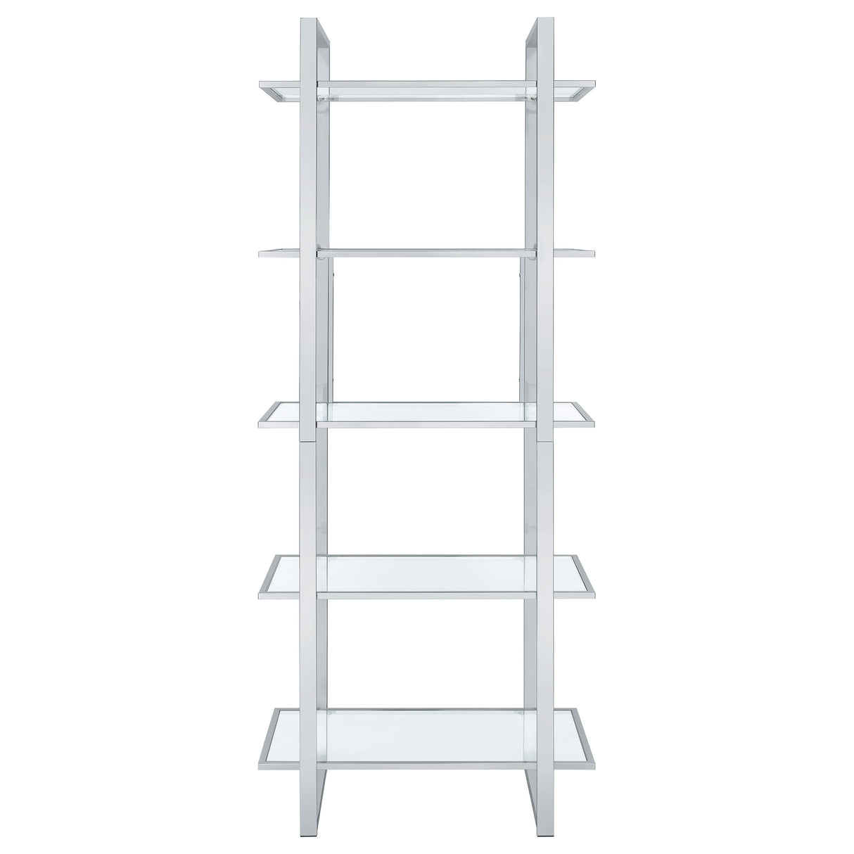 Hartford Glass Shelf Bookcase Chrome