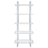 Hartford Glass Shelf Bookcase Chrome