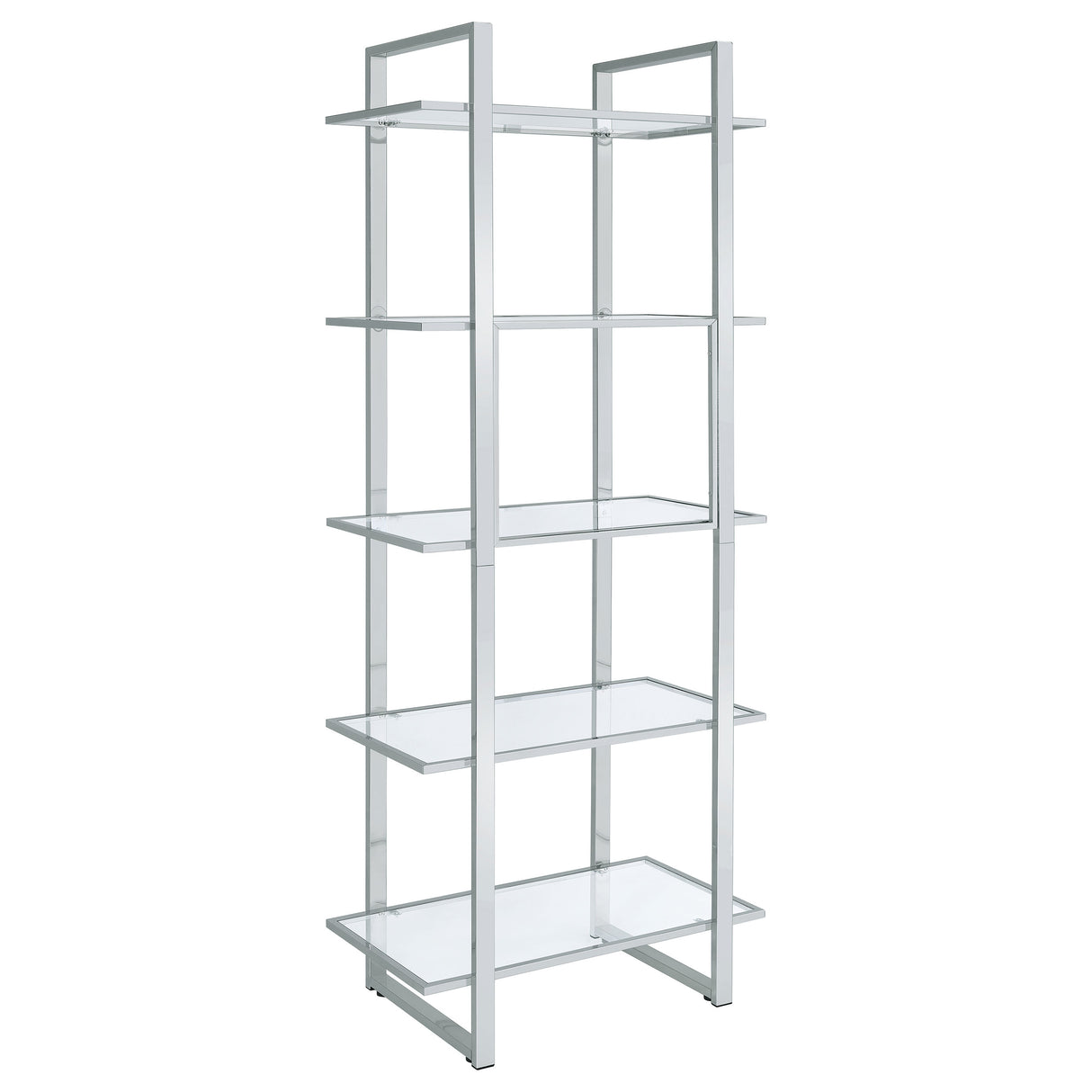 Hartford Glass Shelf Bookcase Chrome