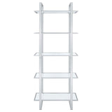 Hartford Glass Shelf Bookcase Chrome