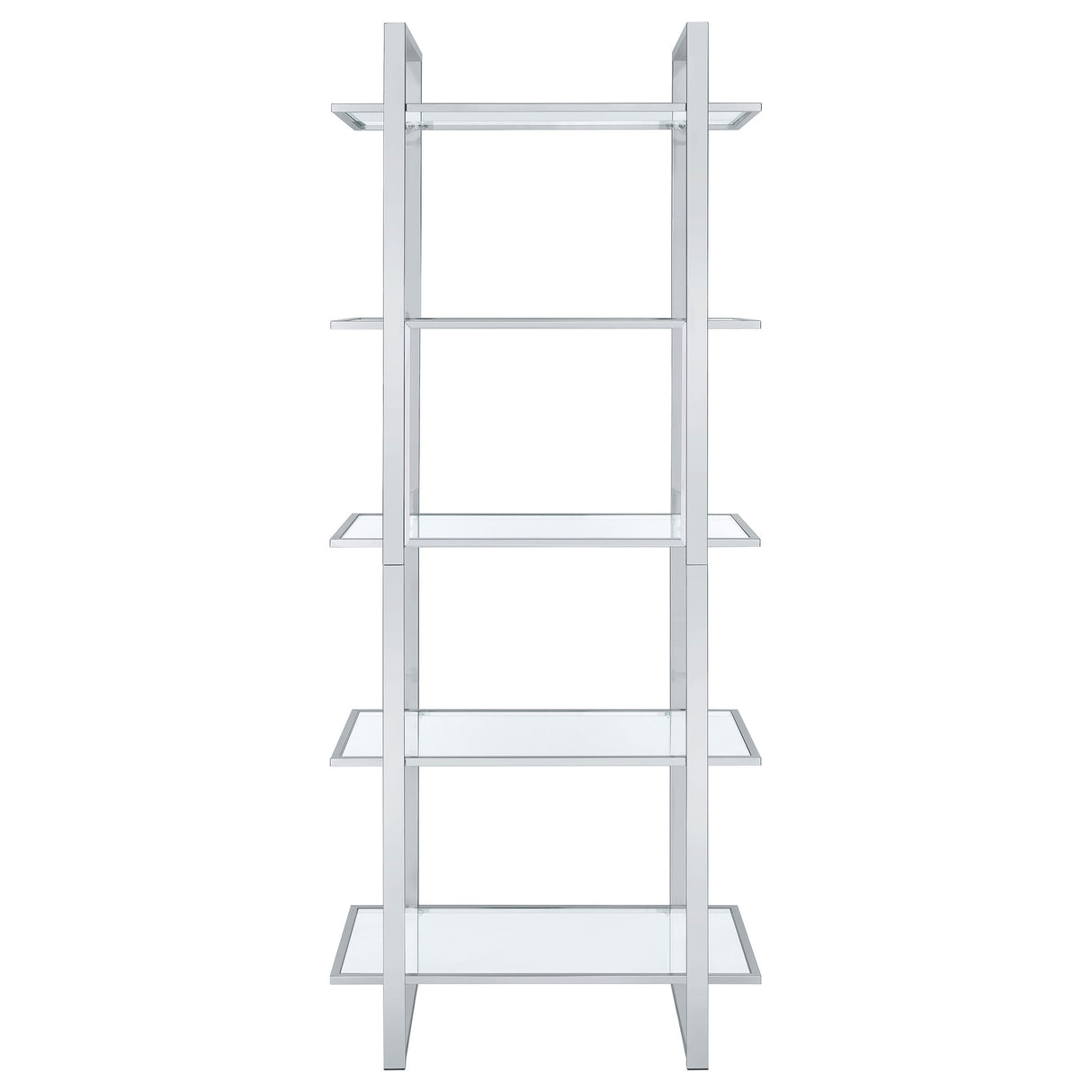 Hartford Glass Shelf Bookcase Chrome