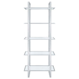 Hartford Glass Shelf Bookcase Chrome