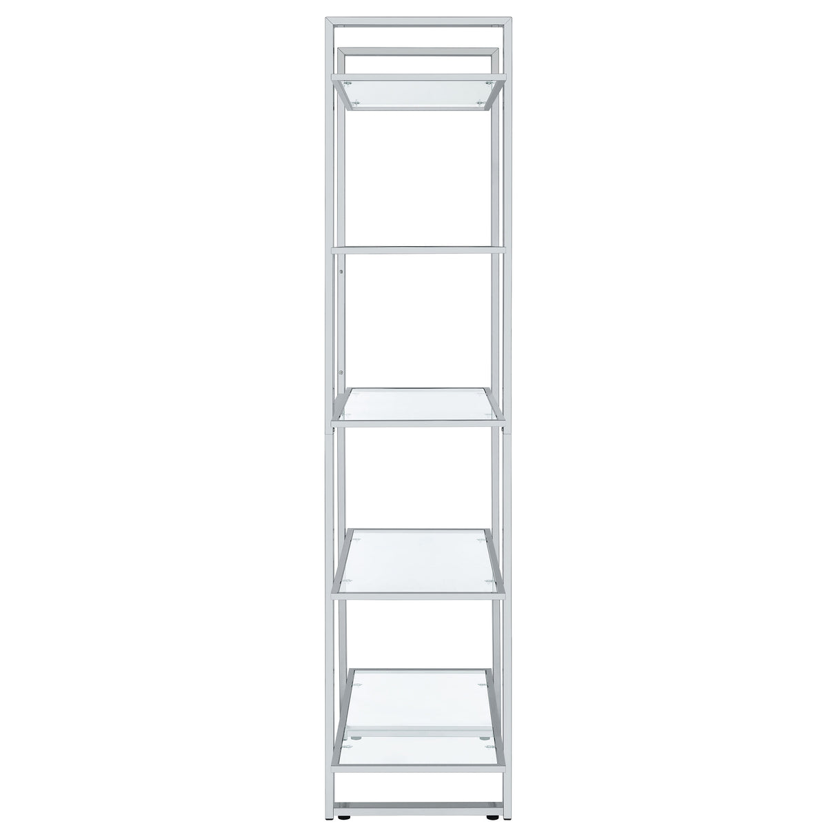 Hartford Glass Shelf Bookcase Chrome