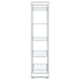 Hartford Glass Shelf Bookcase Chrome