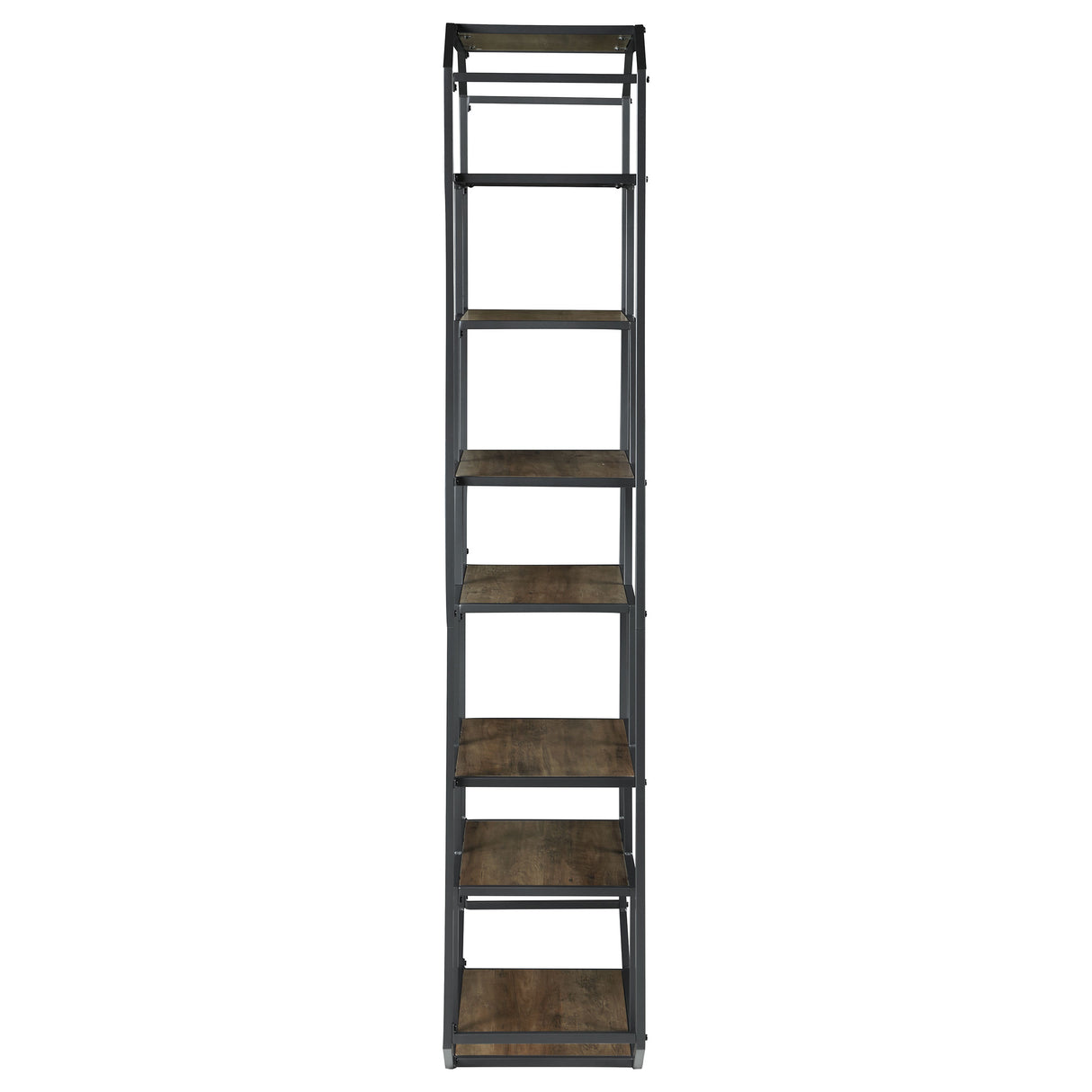 Leland 6-Shelf Bookcase Rustic Brown And Dark Grey