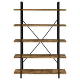 Cole 5-Shelf Bookcase Antique Nutmeg And Black