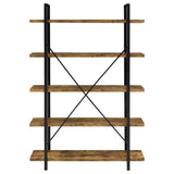 Cole 5-Shelf Bookcase Antique Nutmeg And Black