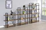 Cole 5-Shelf Bookcase Antique Nutmeg And Black