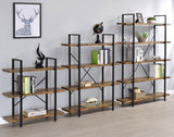 Cole 5-Shelf Bookcase Antique Nutmeg And Black