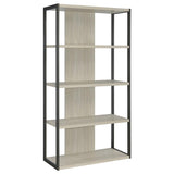 Loomis 4-Shelf Bookcase Whitewashed Grey