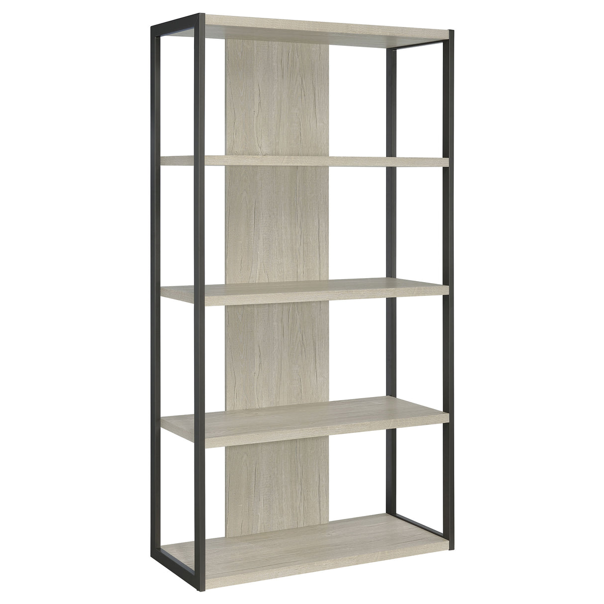 Loomis 4-Shelf Bookcase Whitewashed Grey