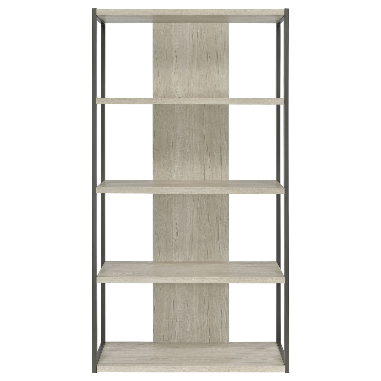 Loomis 4-Shelf Bookcase Whitewashed Grey