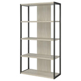 Loomis 4-Shelf Bookcase Whitewashed Grey