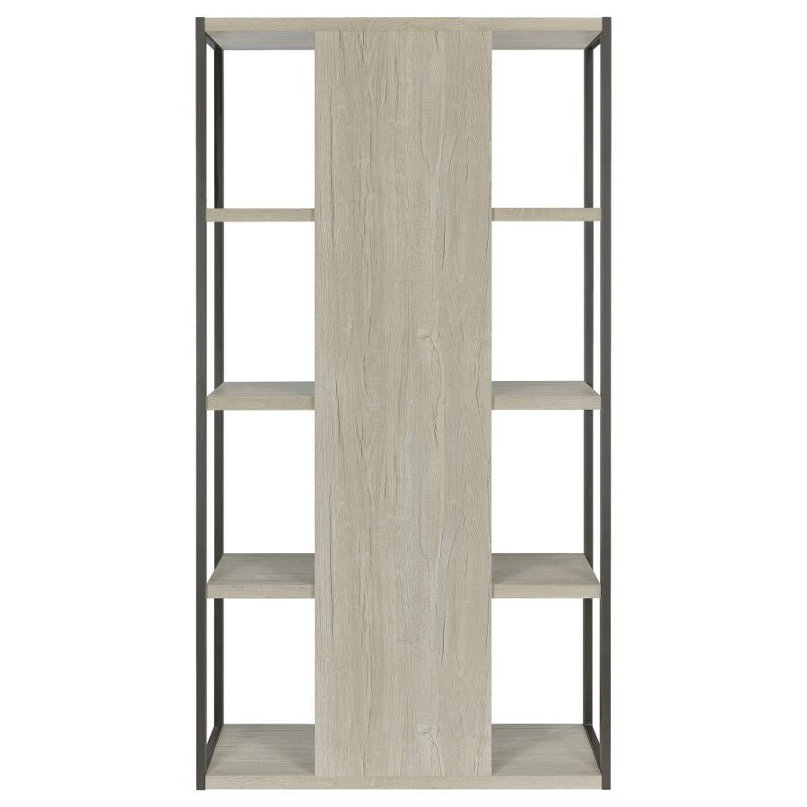 Loomis 4-Shelf Bookcase Whitewashed Grey