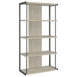 Loomis 4-Shelf Bookcase Whitewashed Grey