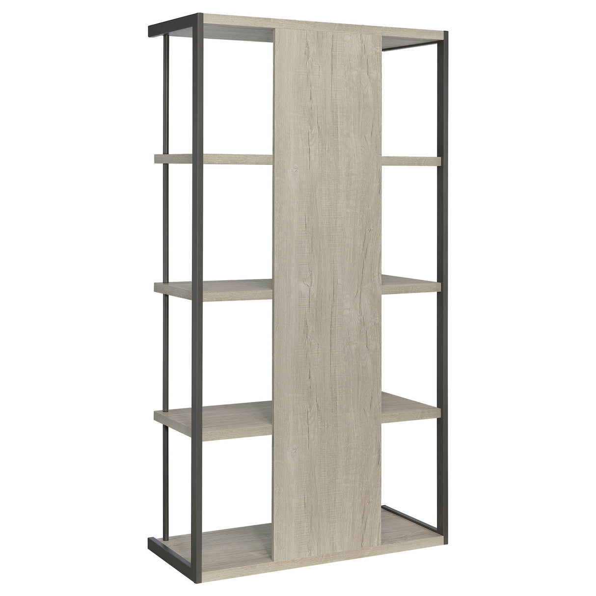 Loomis 4-Shelf Bookcase Whitewashed Grey