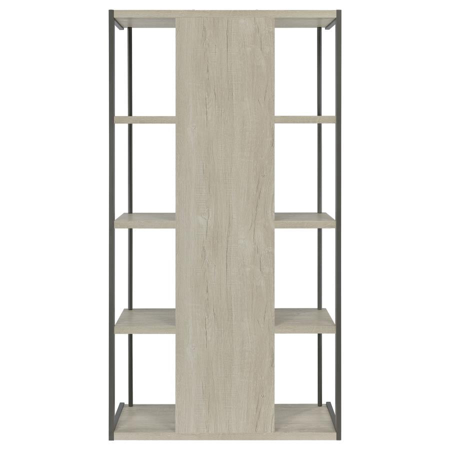 Loomis 4-Shelf Bookcase Whitewashed Grey