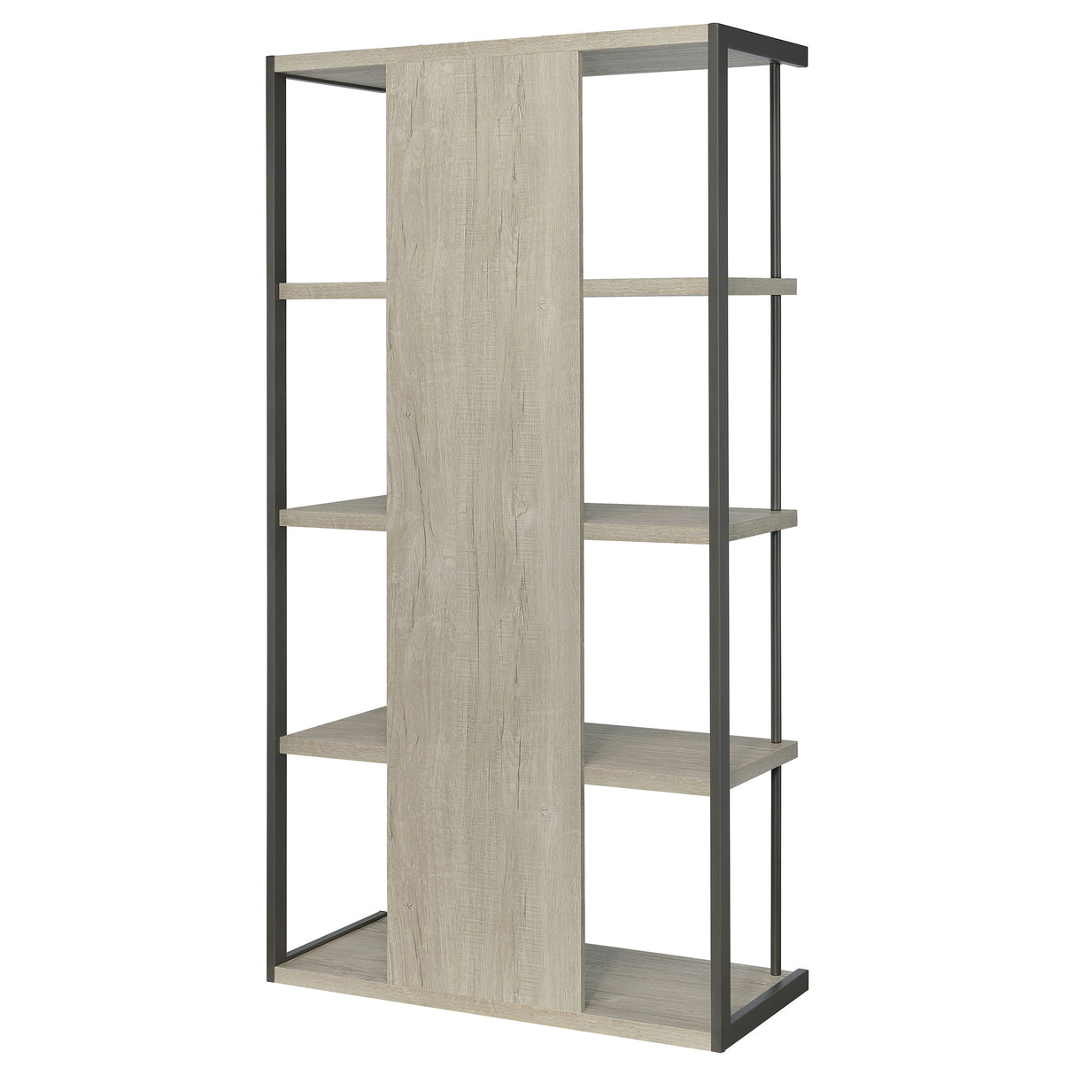 Loomis 4-Shelf Bookcase Whitewashed Grey