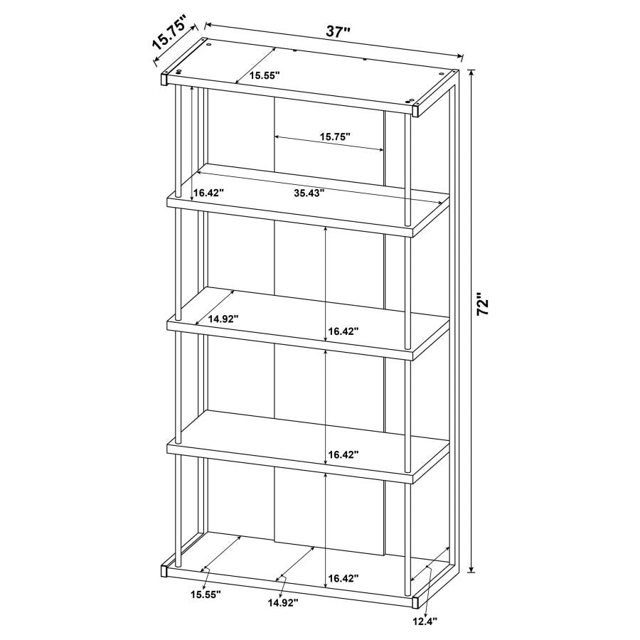 Loomis 4-Shelf Bookcase Whitewashed Grey