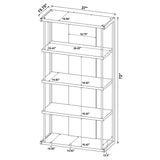 Loomis 4-Shelf Bookcase Whitewashed Grey