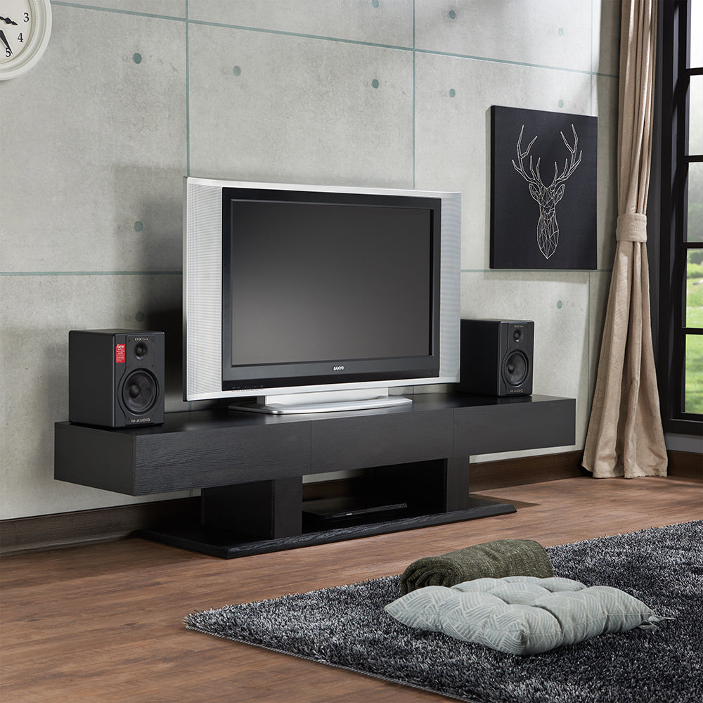 Follian Black Finish Tv Stand