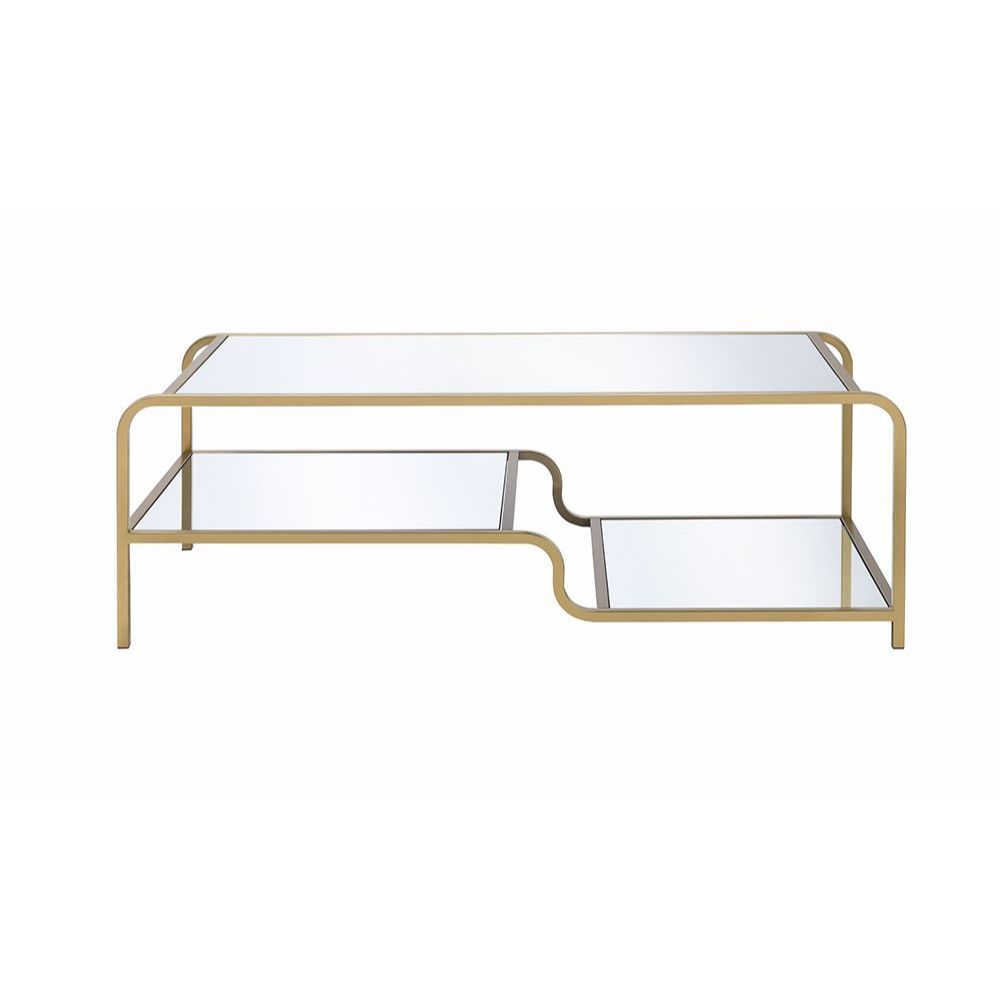 Astrid Mirrored & Gold Finish Coffee Table