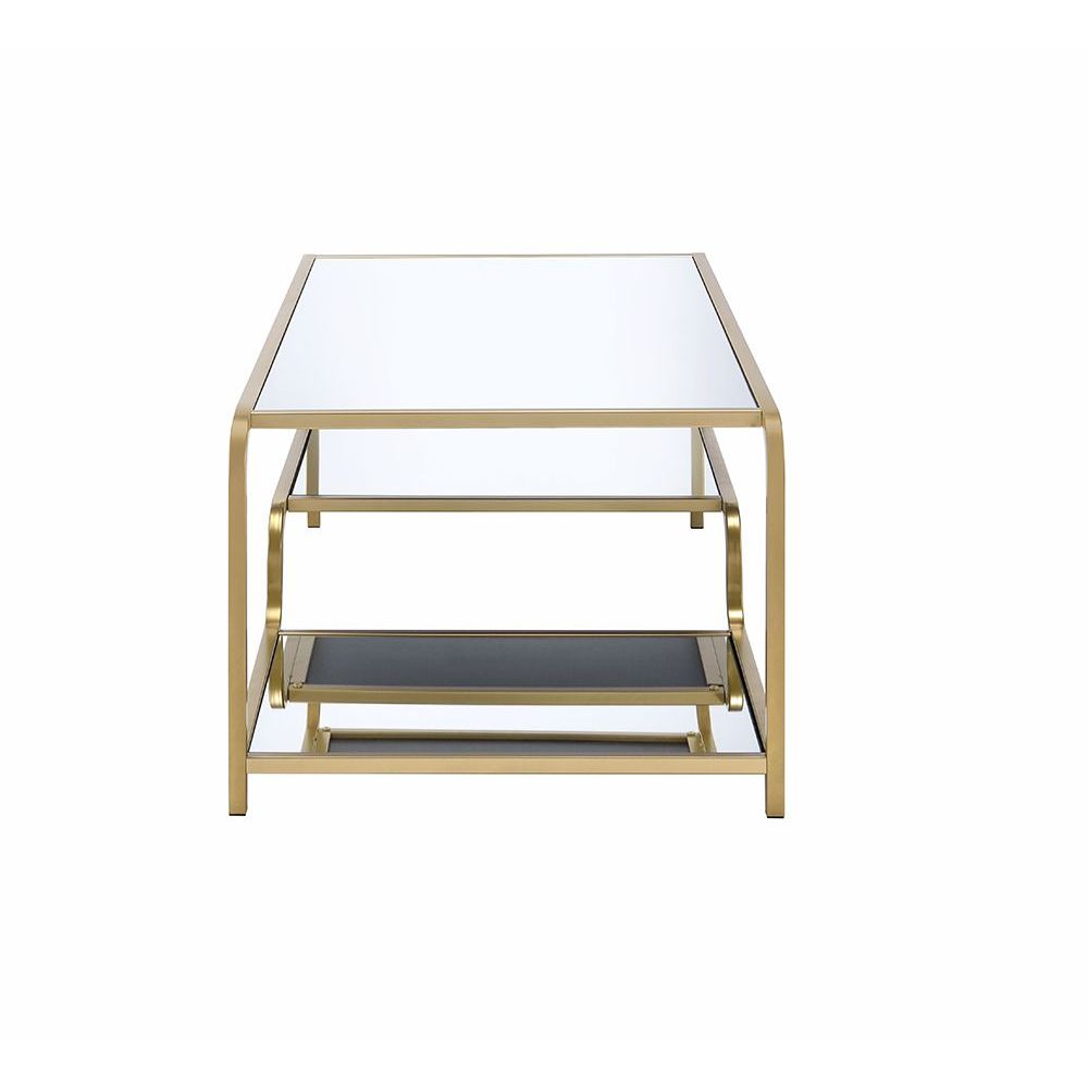 Astrid Mirrored & Gold Finish Coffee Table