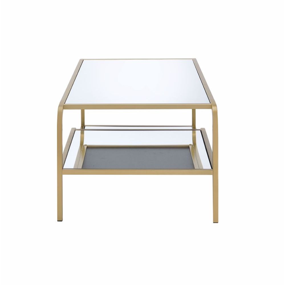 Astrid Mirrored & Gold Finish Coffee Table