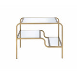 Astrid Mirrored & Gold Finish End Table