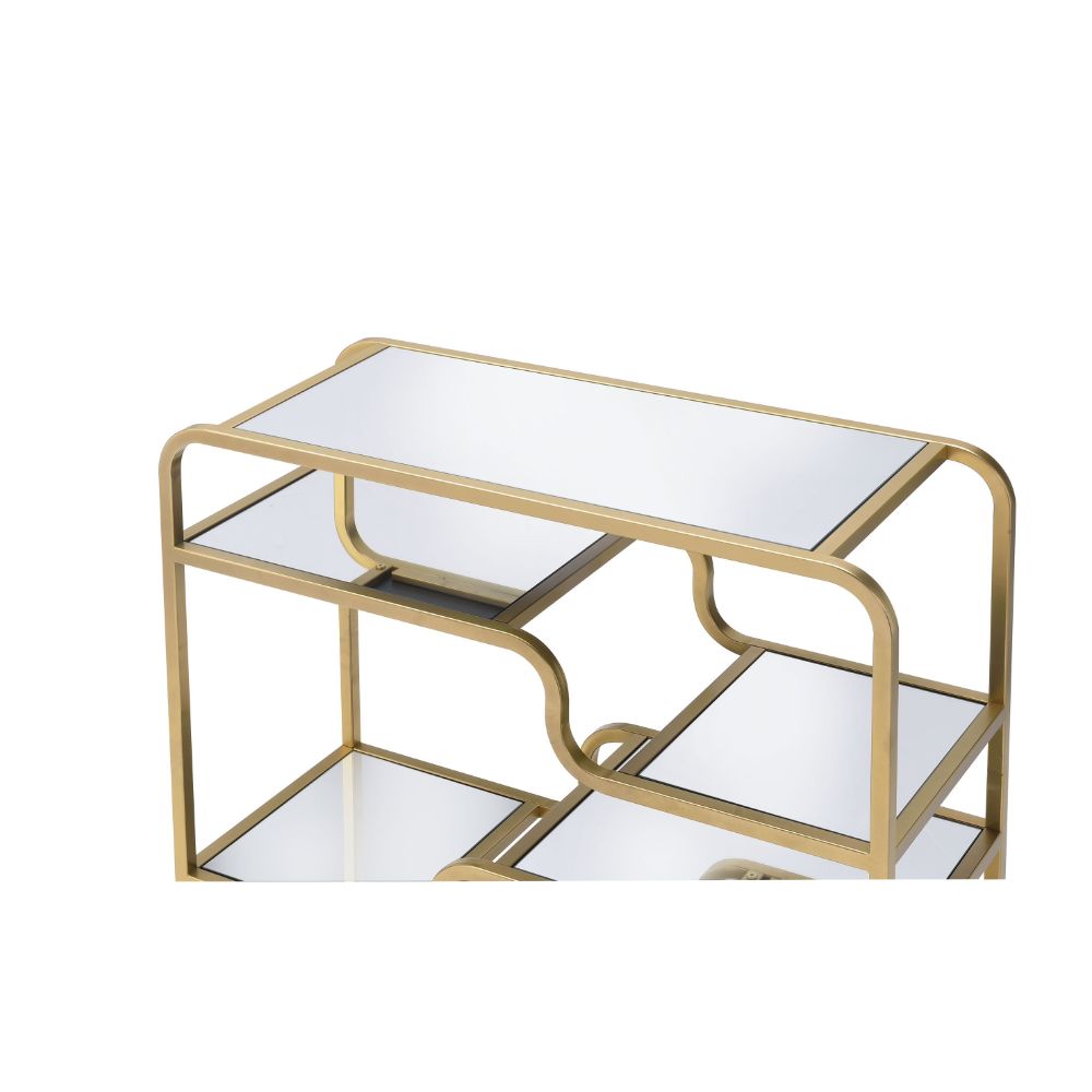 Astrid Mirrored & Gold Finish Accent Table