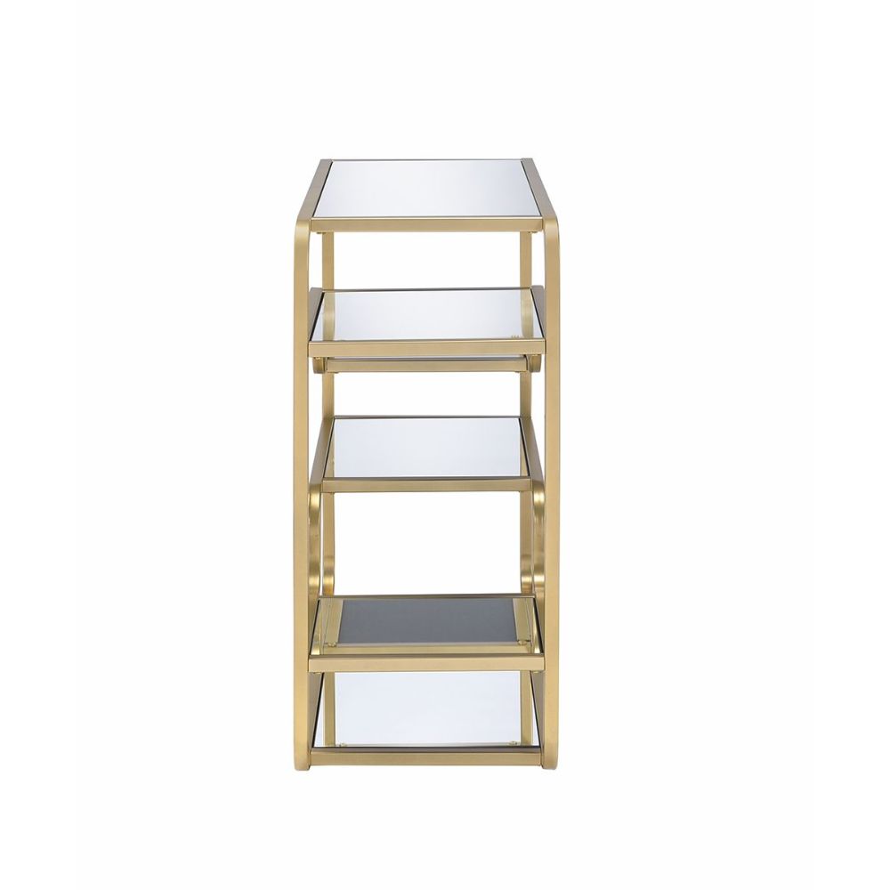 Astrid Mirrored & Gold Finish Accent Table