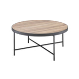 Bage Weathered Gray Oak & Metal Finish Coffee Table