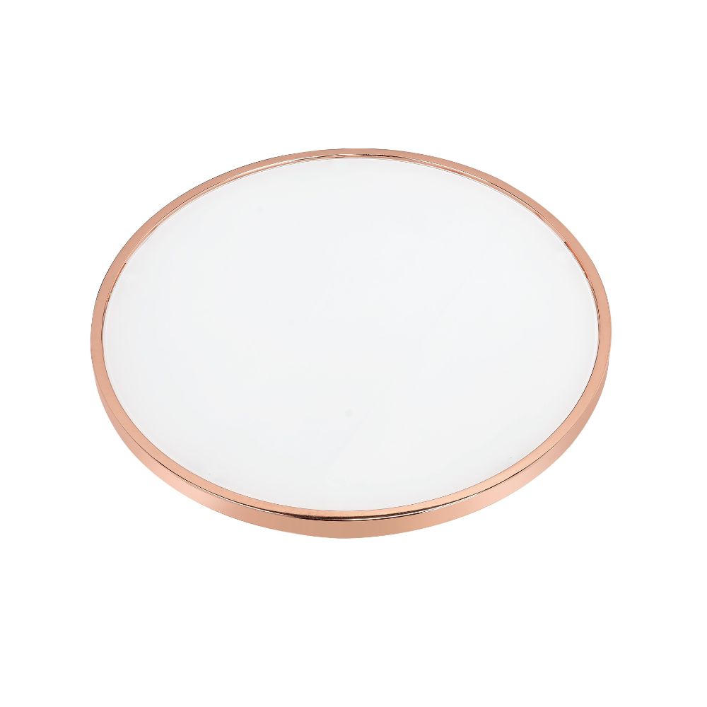 Alivia Frosted Glass & Rose Gold Finish Coffee Table