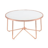 Alivia Frosted Glass & Rose Gold Finish Coffee Table