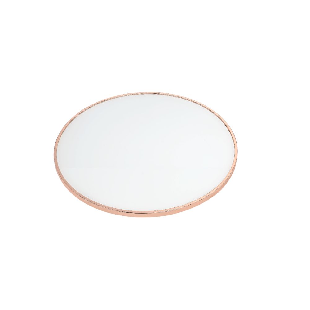 Alivia Frosted Glass & Rose Gold Finish End Table