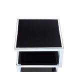 Alyea Black Glass & Chrome Finish Accent Table