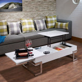 Calnan White High Gloss & Chrome Finish Coffee Table